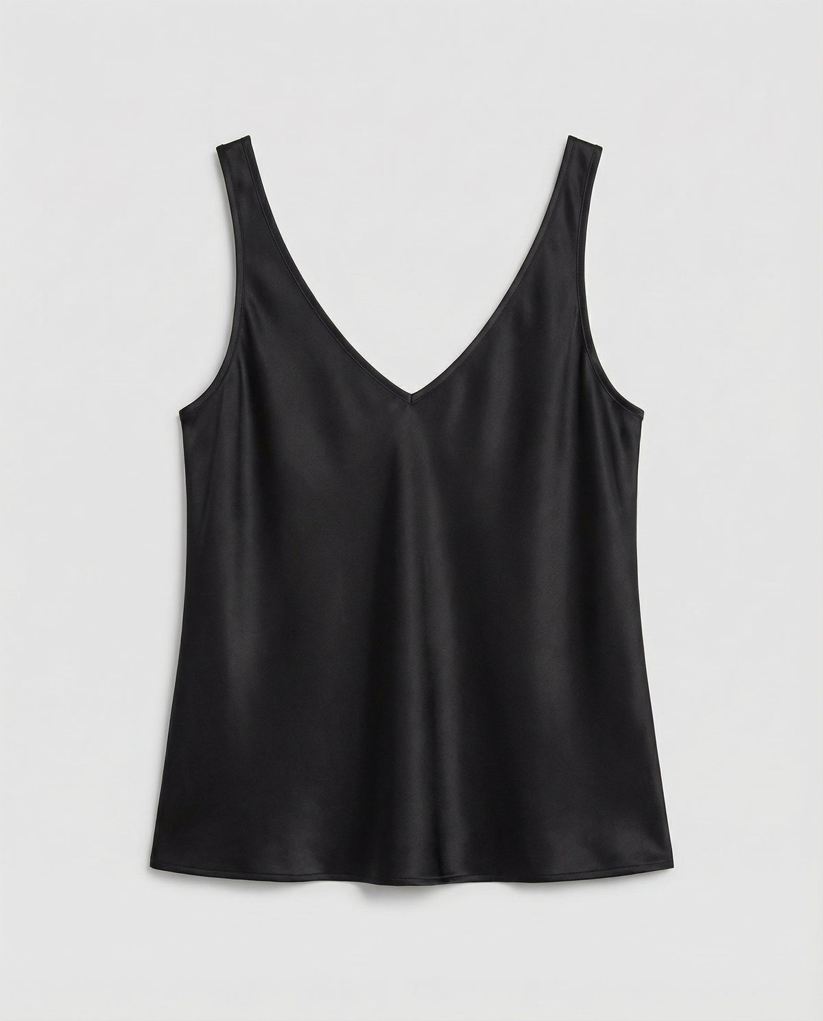 Satin Camisole Top with V-Neckline and Wide Straps